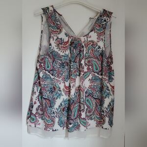 Daniel Rainn Multicolor Paisley Sleeveless Blouse, XL, 16-18
